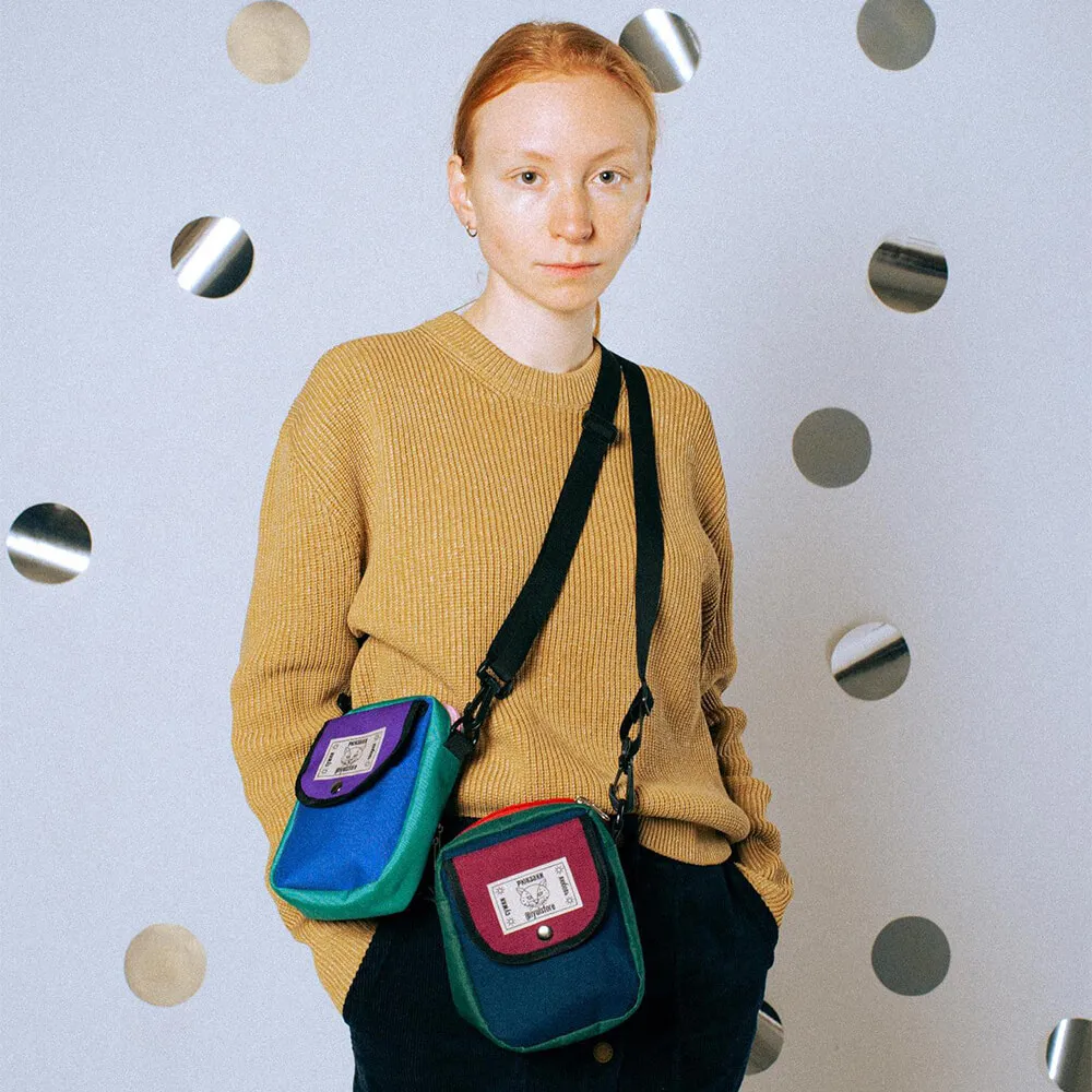 Мини сумка iyulstore фиолетово-сине-бирюзовая - фото 6