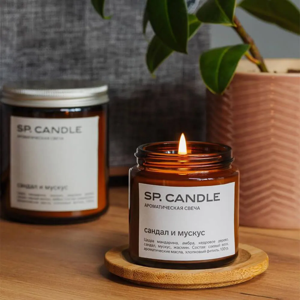 Ароматическая свеча SP Candle малая (разные вкусы) - фото 26