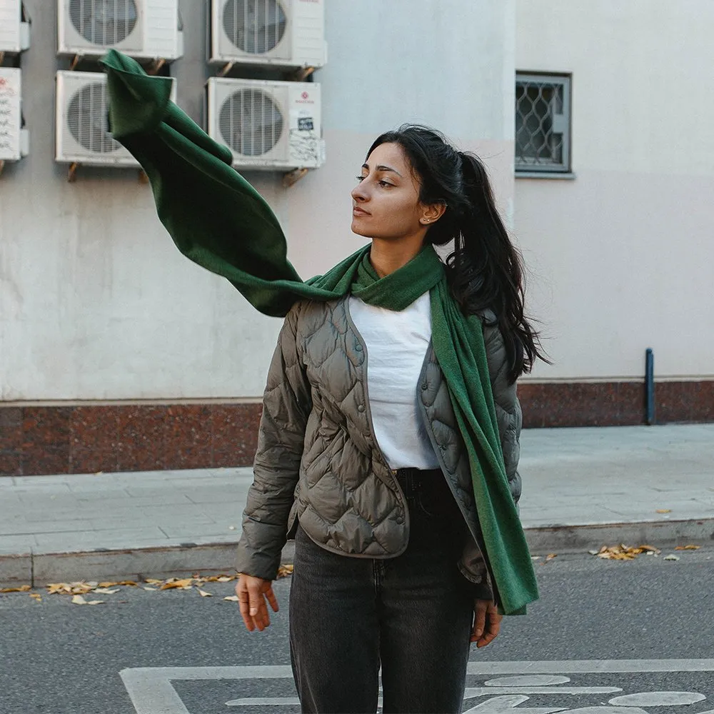 Шерстяной шарф Friend Function Бутылочно-зеленый - фото 5