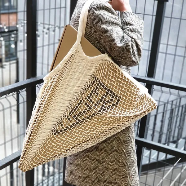 Авоська огромная бежевая - фото 3