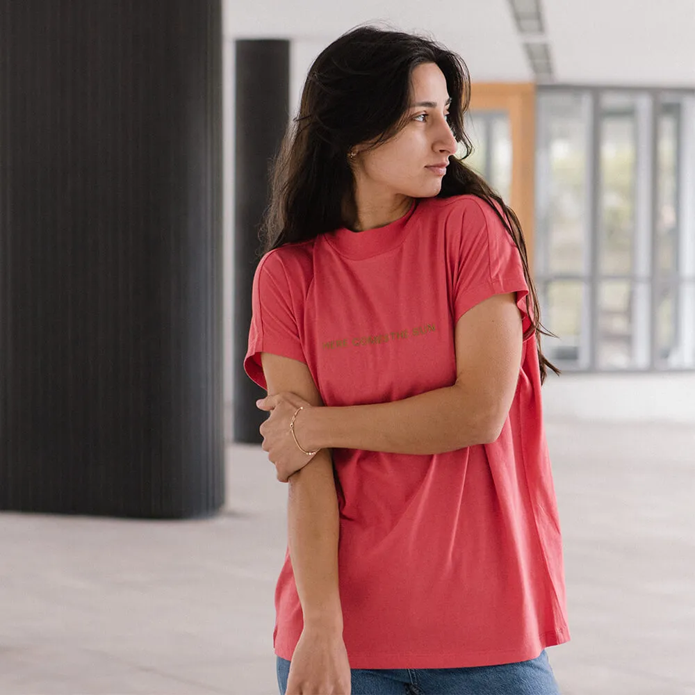 Футболка Thinking Mu Here comes the sun Pink женская - фото 3