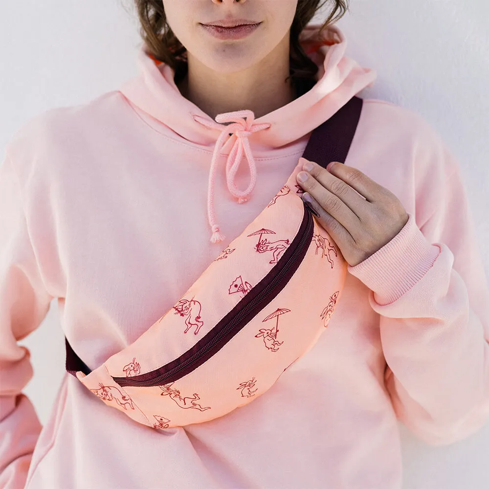 Сумка на пояс Friend Function Беспокойные зайцы светло-розовая - фото 4