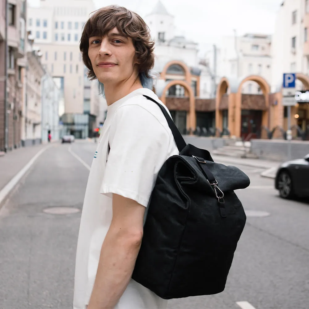 Рюкзак роллтоп из канваса Friend Function Mini черный - фото 2