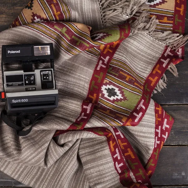 Большой шерстяной шарф Beige Melange Folk - фото 2