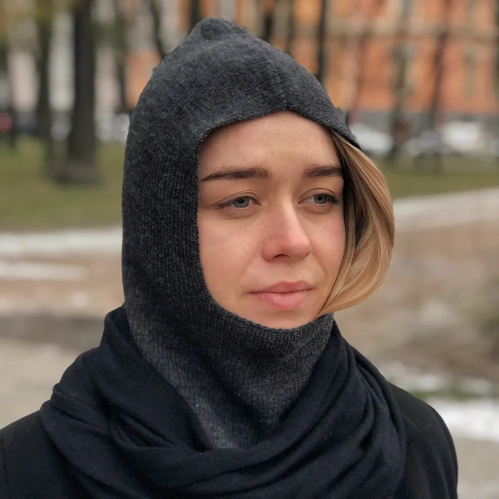 Балаклава CHECK YA HEAD шерстяная темный маренго T117 - фото 3