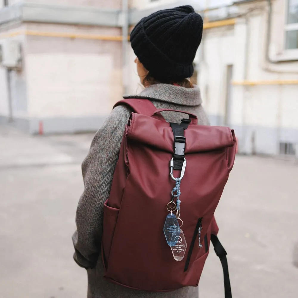 Рюкзак роллтоп Friend Function прорезиненный бордовый - фото 2