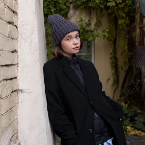 Шапка шерстяная Friend Function Крупной Вязки Графитовая