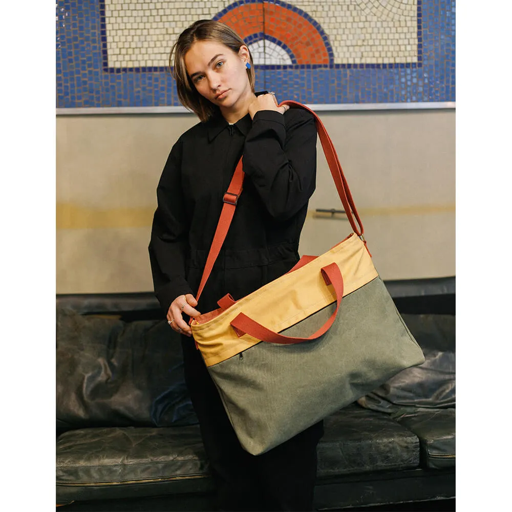 Сумка-тоут Friend Function из канваса зелено-желтая - фото 3