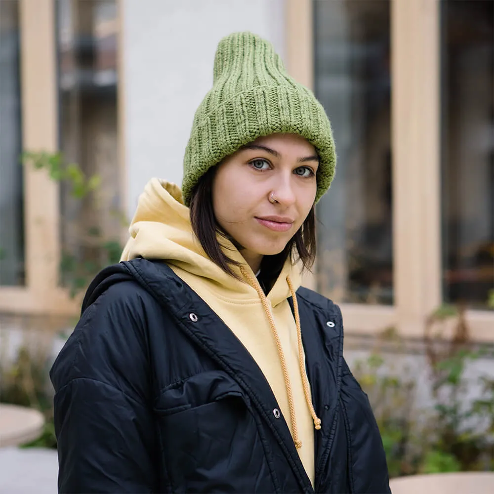 Шапка шерстяная Friend Function Крупной Вязки Фисташковая - фото 5