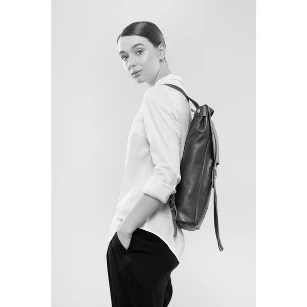 Кожаный рюкзак Kokosina средний черный - фото 8