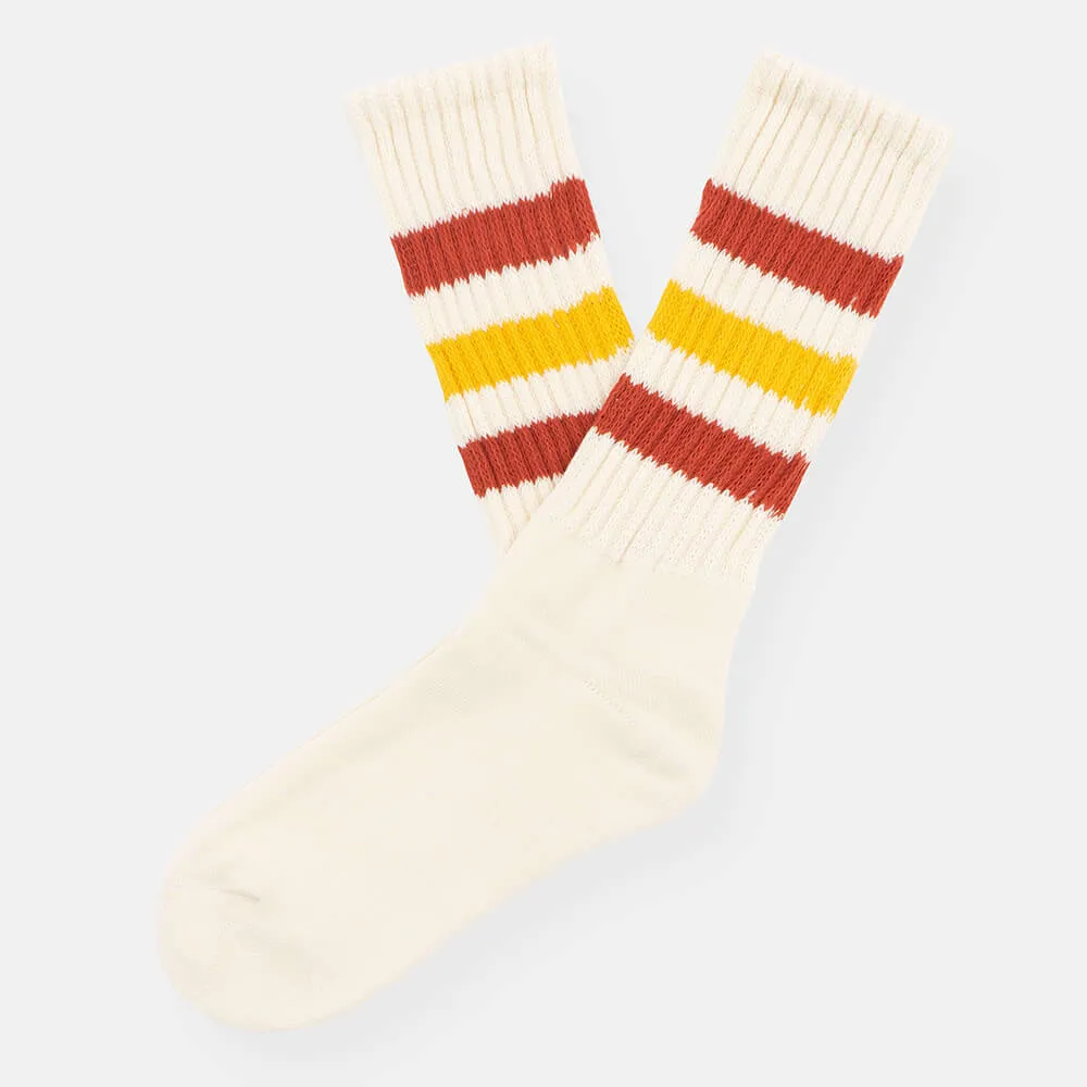 Носки Меч RETRO STRIPES Ivory/Red/Yellow - фото 1