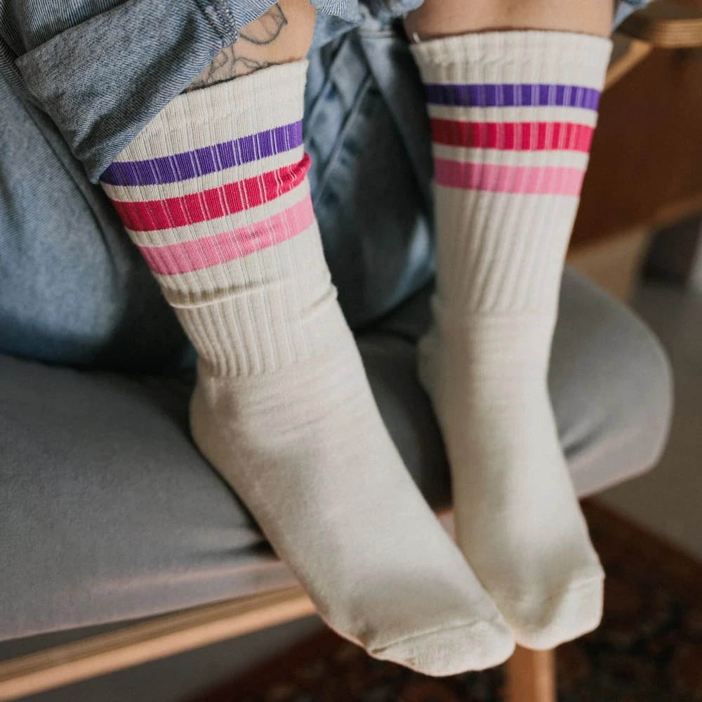 Носки Friend Function комфортные линии фиолетовый-малиновый-розовый 40-46 - фото 1