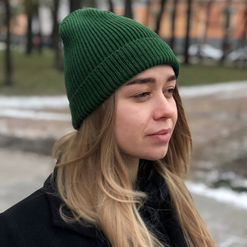 Шапка CHECK YA HEAD шерстяная темно-зеленый 1620 - фото 5