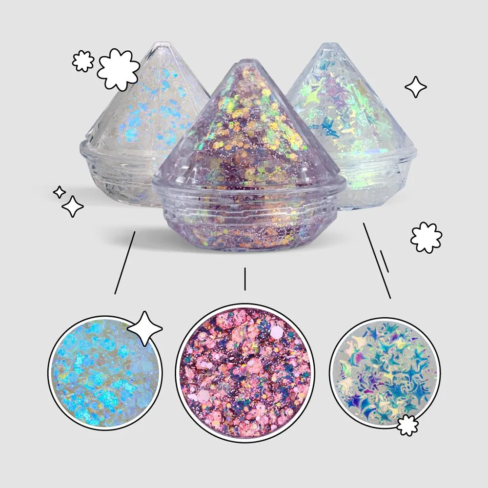 Набор самоклеящихся глиттеров Галактика Shiny Band 3 шт - фото 1