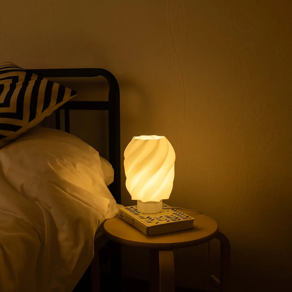 Светильник Mana Fabric Ива на белой подставке - фото 5