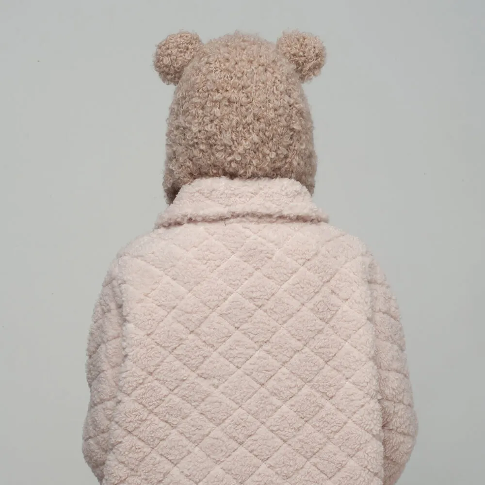 Шапка с ушками CHECK YA HEAD шерстяная светло-бежевая 2358 - фото 8