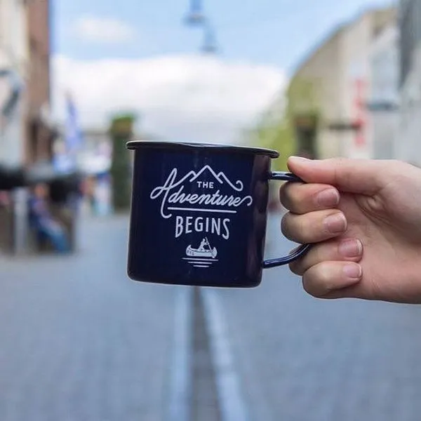 Кружка эмалированная Adventure синяя - фото 2