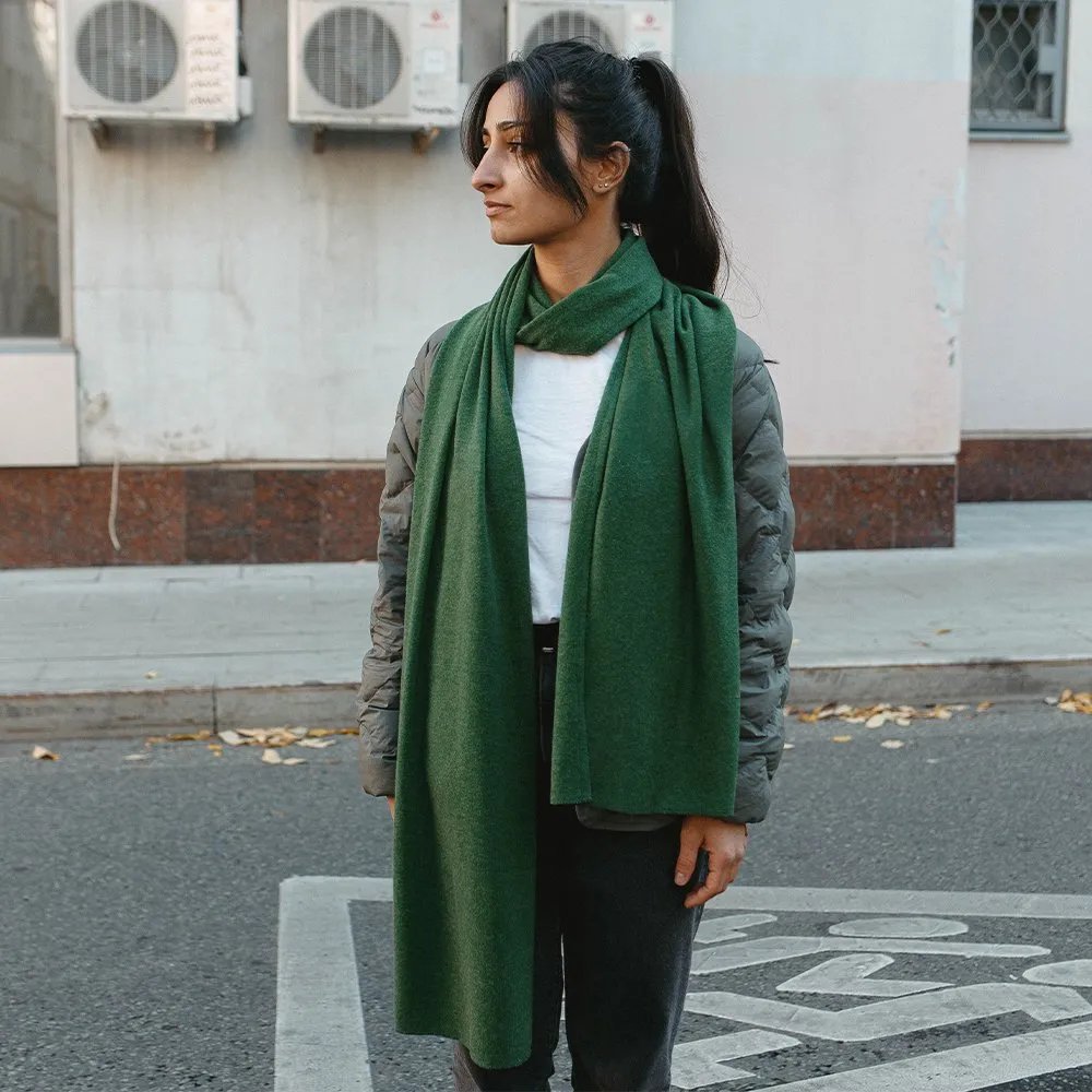 Шерстяной шарф Friend Function Бутылочно-зеленый - фото 1