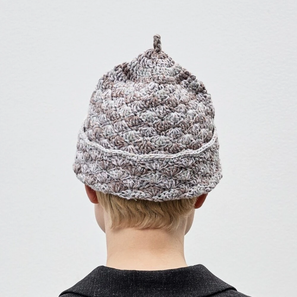 Шапка CHECK YA HEAD ракушки с хвостиком бежевая 2628/60 - фото 4