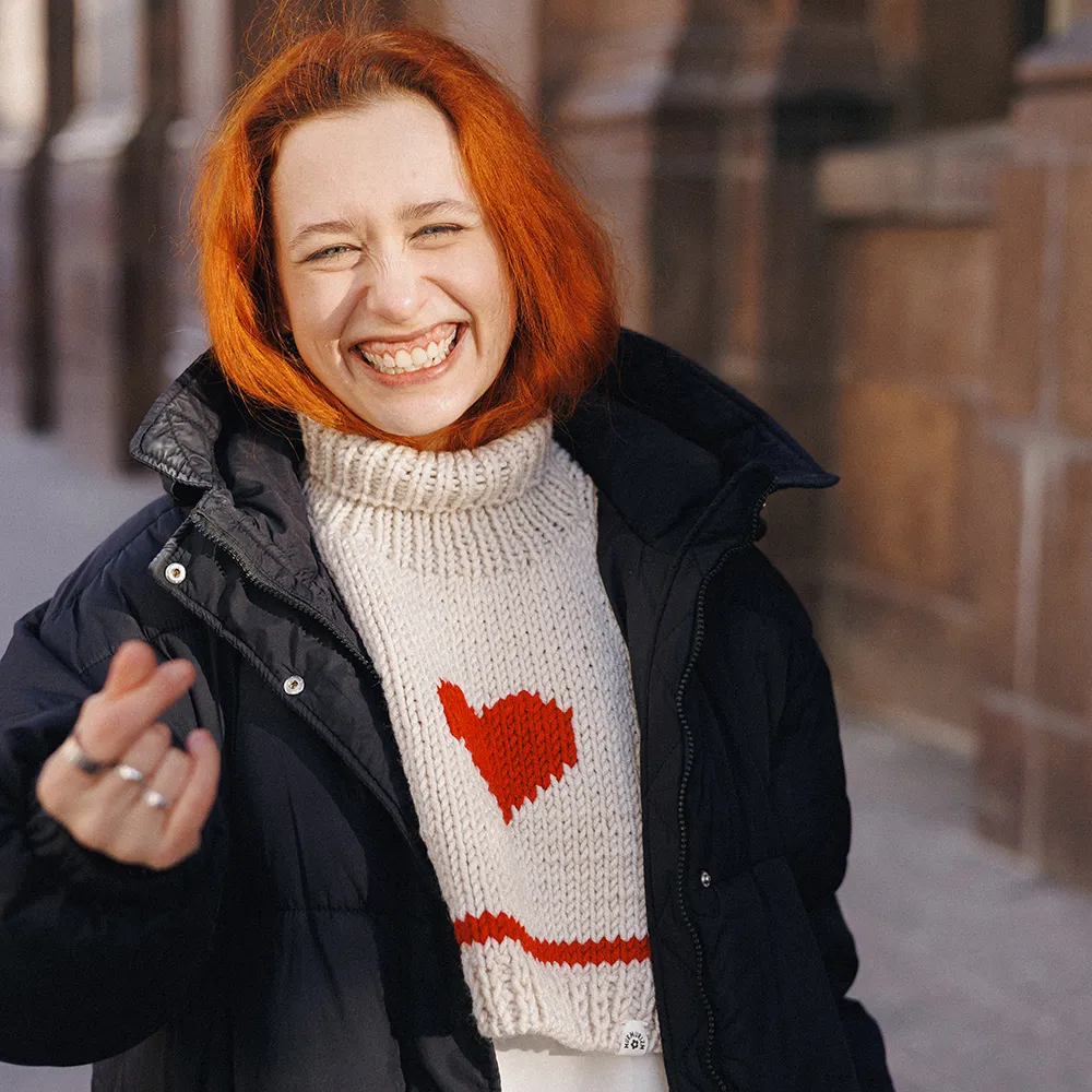 Манишка Мурмуризм белая с сердечком - фото 2