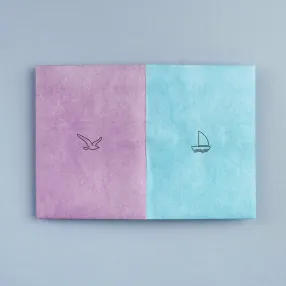 Обложка для паспорта из тайвека New Wallet Чайка и лодка