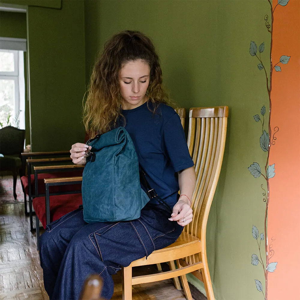 Рюкзак роллтоп из канваса Friend Function Mini бирюзовый - фото 8