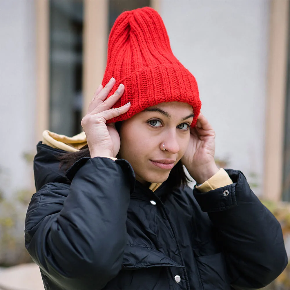 Шапка шерстяная Friend Function Крупной Вязки Красная - фото 6