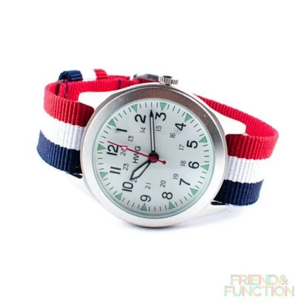 Часы HWG - трехцветный ремешок - фото 5