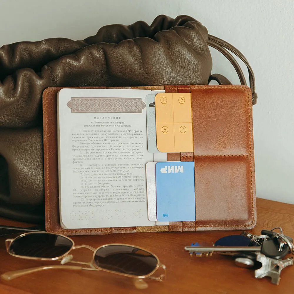 Обложка на паспорт Friend Function коричневая - фото 3