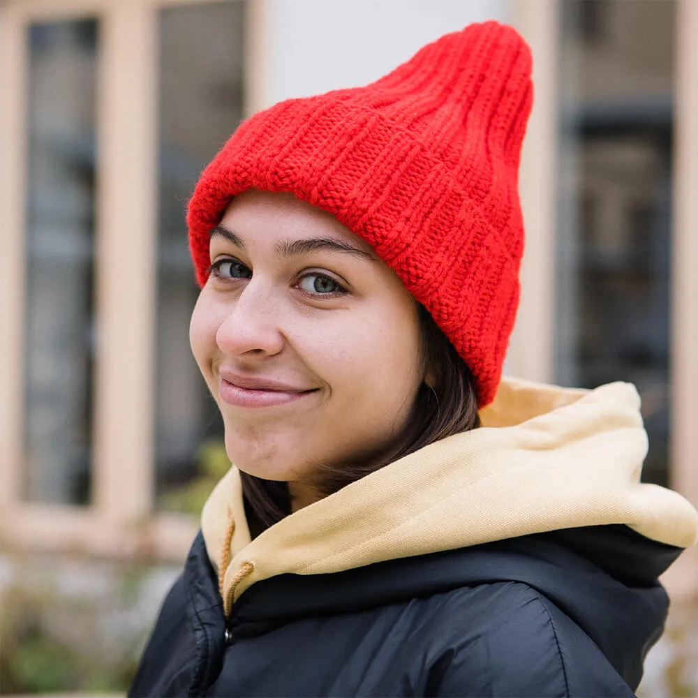 Шапка шерстяная Friend Function Крупной Вязки Красная - фото 4