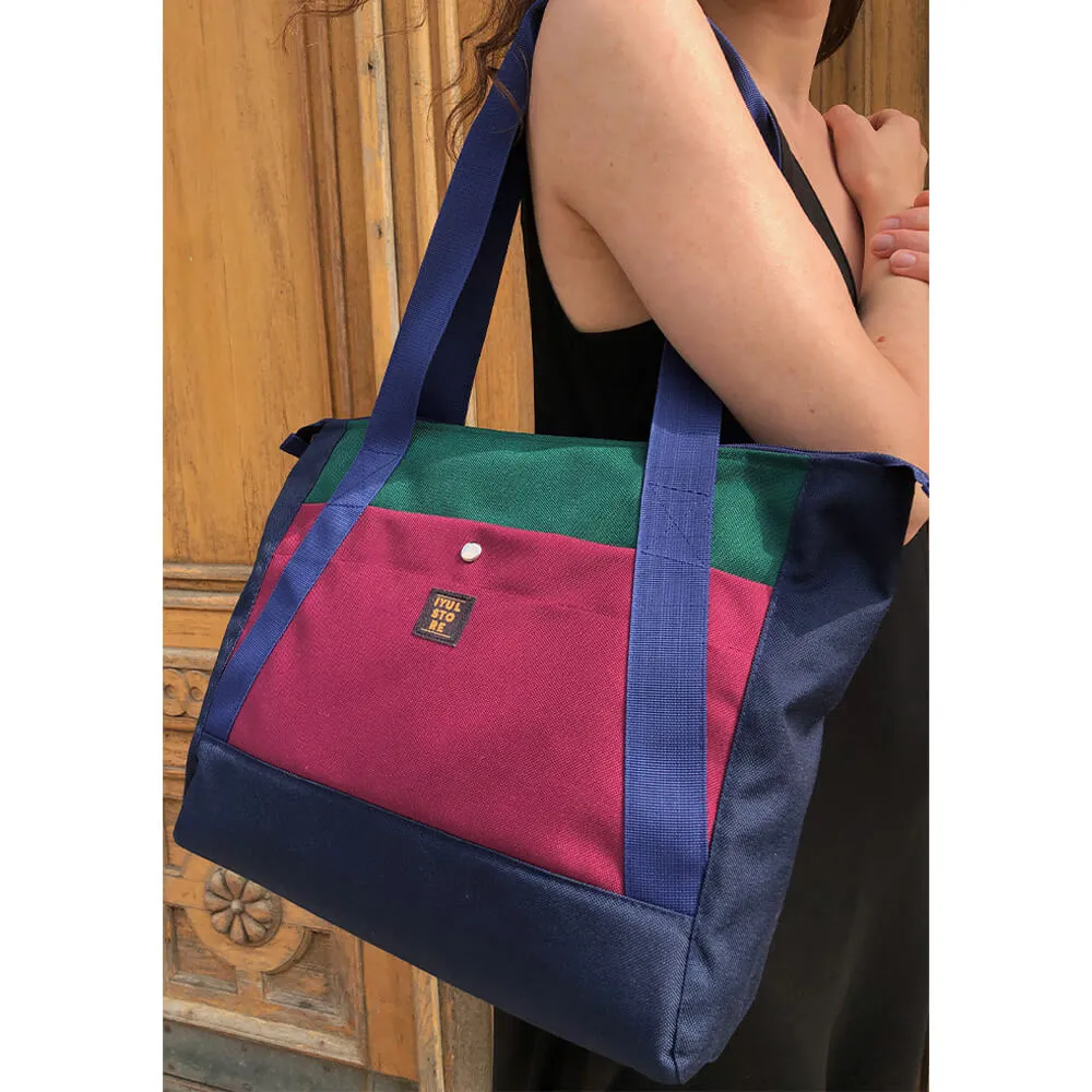 Сумка тоут iyulstore Бордово-зелёно-синий - фото 4