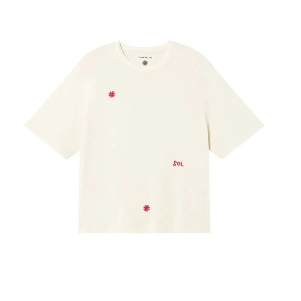 Футболка Thinking Mu Solsol Lucia белая - фото 5