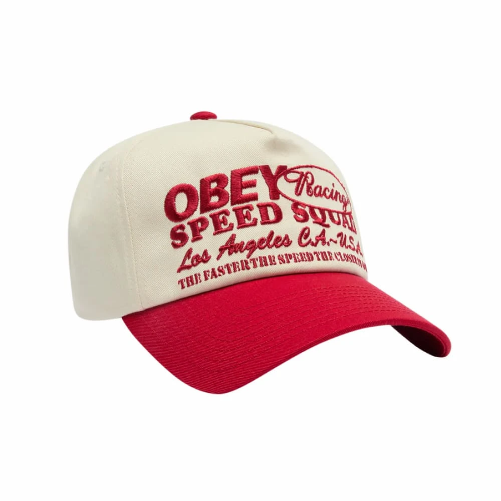 Кепка Obey Speed Squad 5 Panel Snapback True Red - фото 1