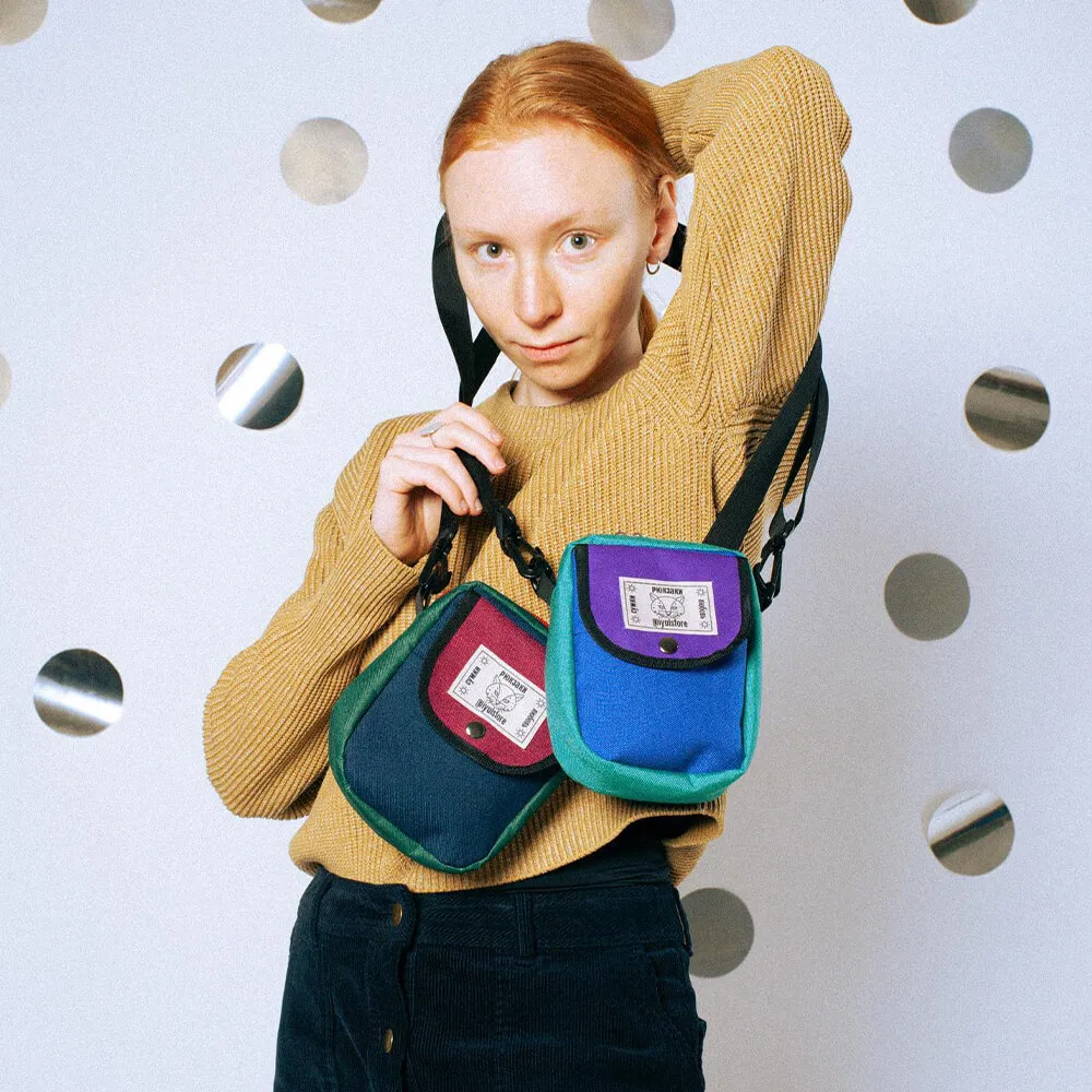 Мини сумка iyulstore фиолетово-сине-бирюзовая - фото 7