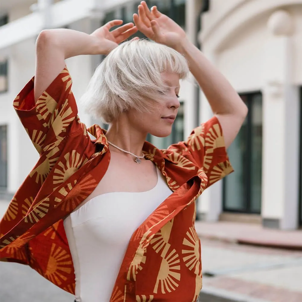 Рубашка Thinking Mu Big migdia Tom Сlay red мужская - фото 9