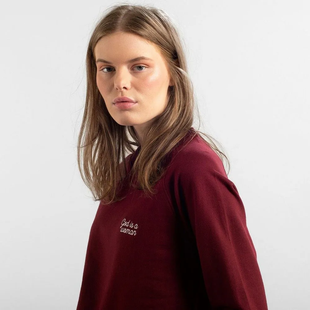 Свитшот Dedicated Ystad Raglan God is a Woman Burgundy женский - фото 3