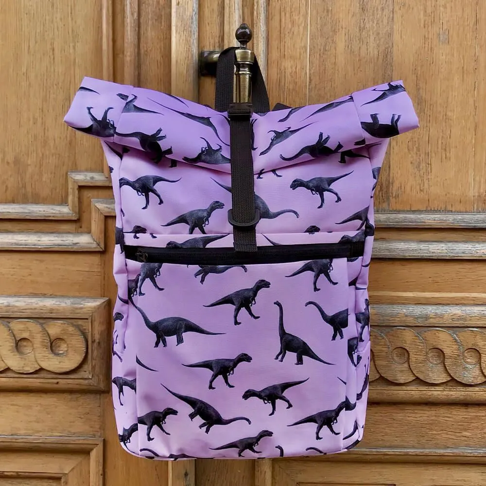 Рюкзак Nikita Gruzovik динозавровый ролтоп розовый - фото 1