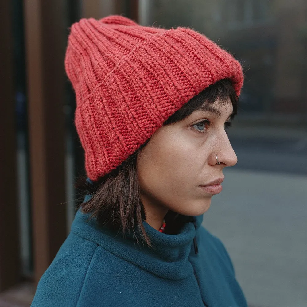 Шапка шерстяная Friend Function Крупной Вязки Коралловая - фото 8