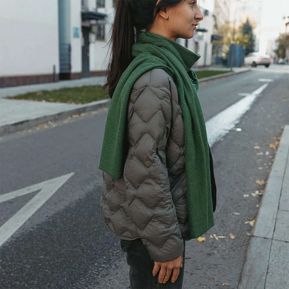 Шерстяной шарф Friend Function Бутылочно-зеленый - фото 3