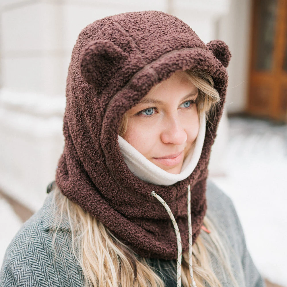 Капюшон Friend Function барашковый коричневый с ушками - фото 7