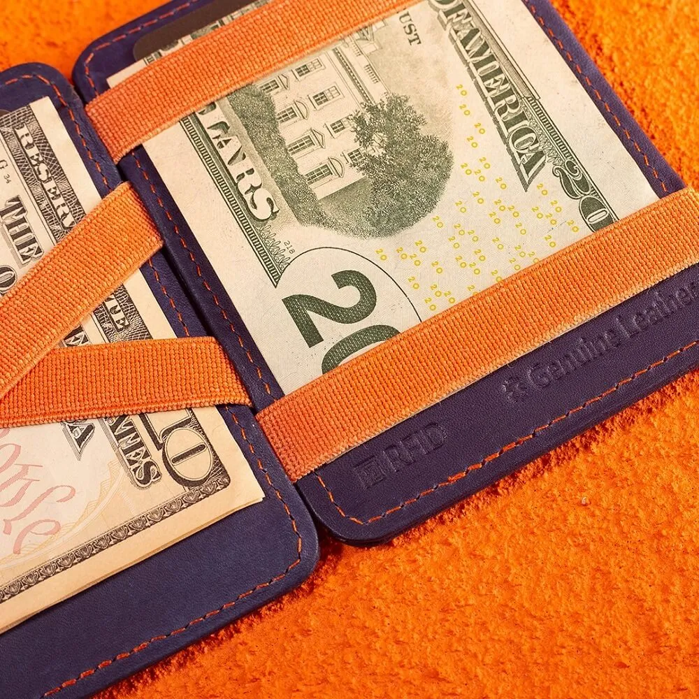 Волшебный кошелек Garzini Magic Wallets сине-оранжевый - фото 3