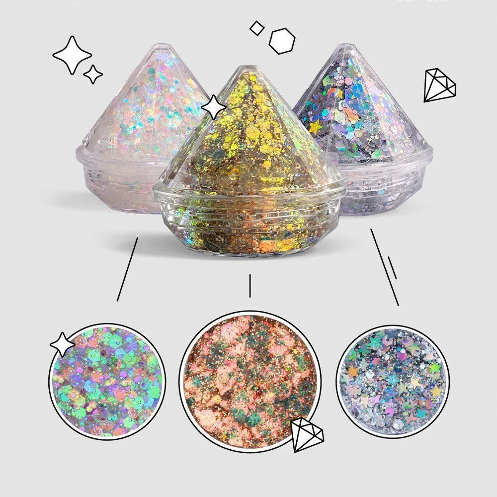 Набор самоклеящихся глиттеров Тайна Shiny Band 3 шт - фото 1