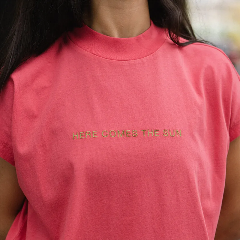 Футболка Thinking Mu Here comes the sun Pink женская - фото 2