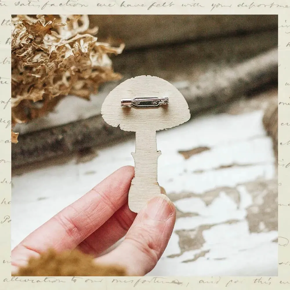 Деревянная брошка PlantMyBones Подосиновик - фото 3