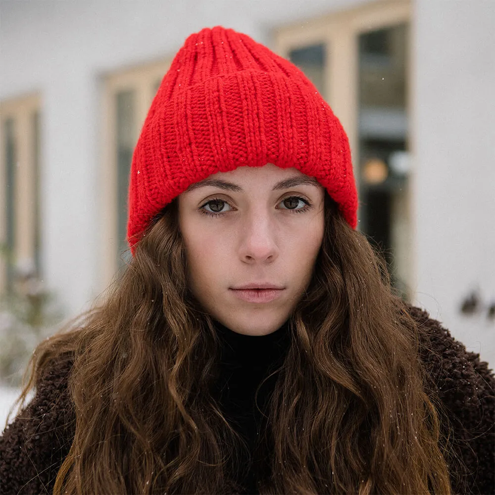 Шапка шерстяная Friend Function Крупной Вязки Красная - фото 1