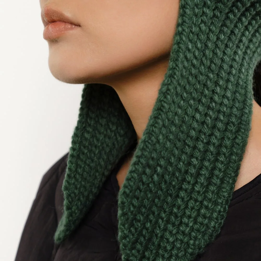 Ушанка UNU вязаная зелёная - фото 4