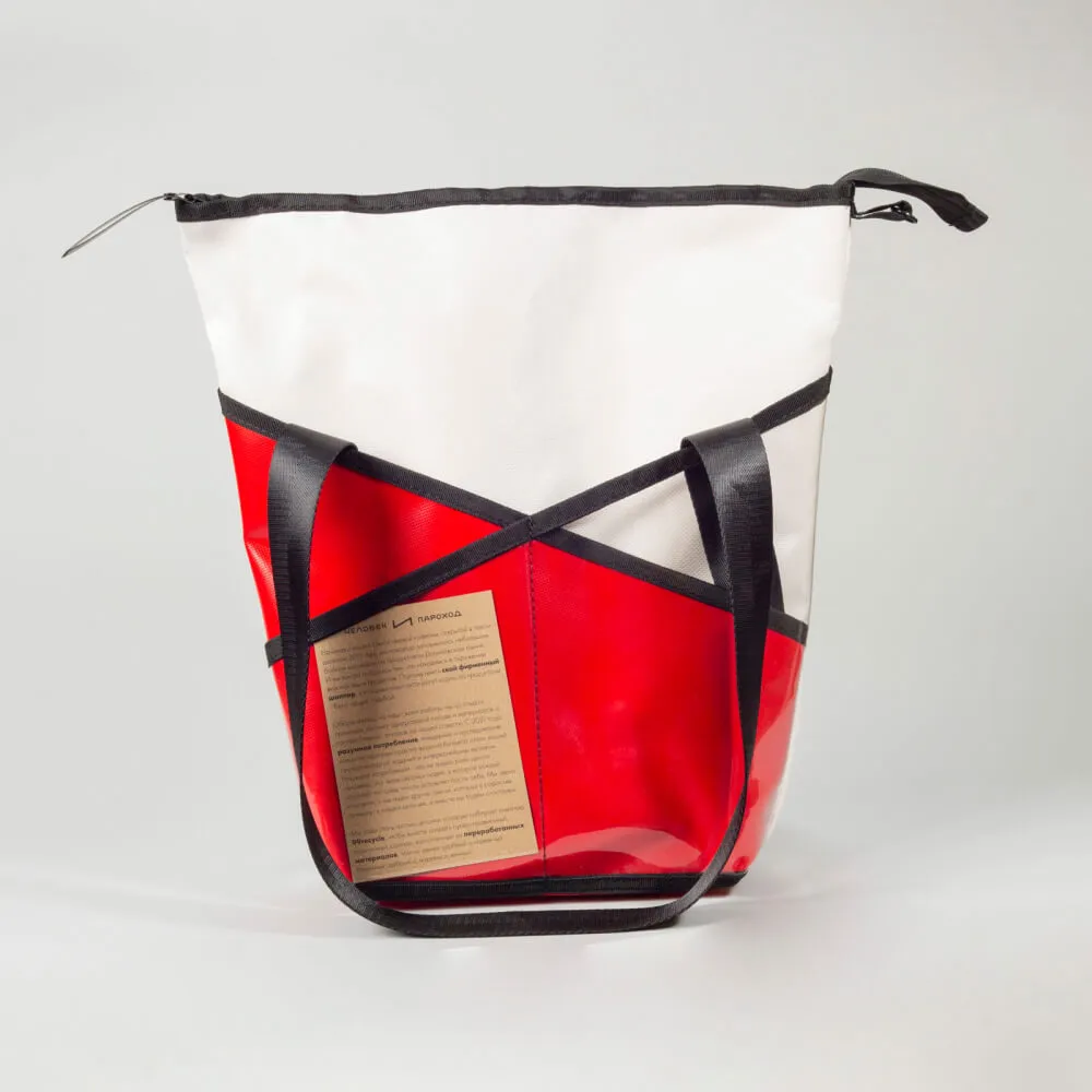 Шоппер Человек и Пароход x 99recycle красный - фото 2