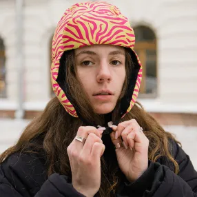 Ушанка Friend Function зебровая розовая