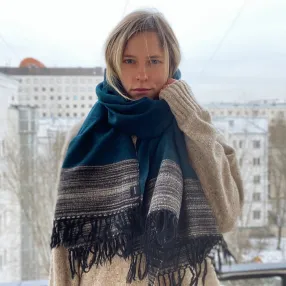 Большой шерстяной шарф Blueberry Night Folk