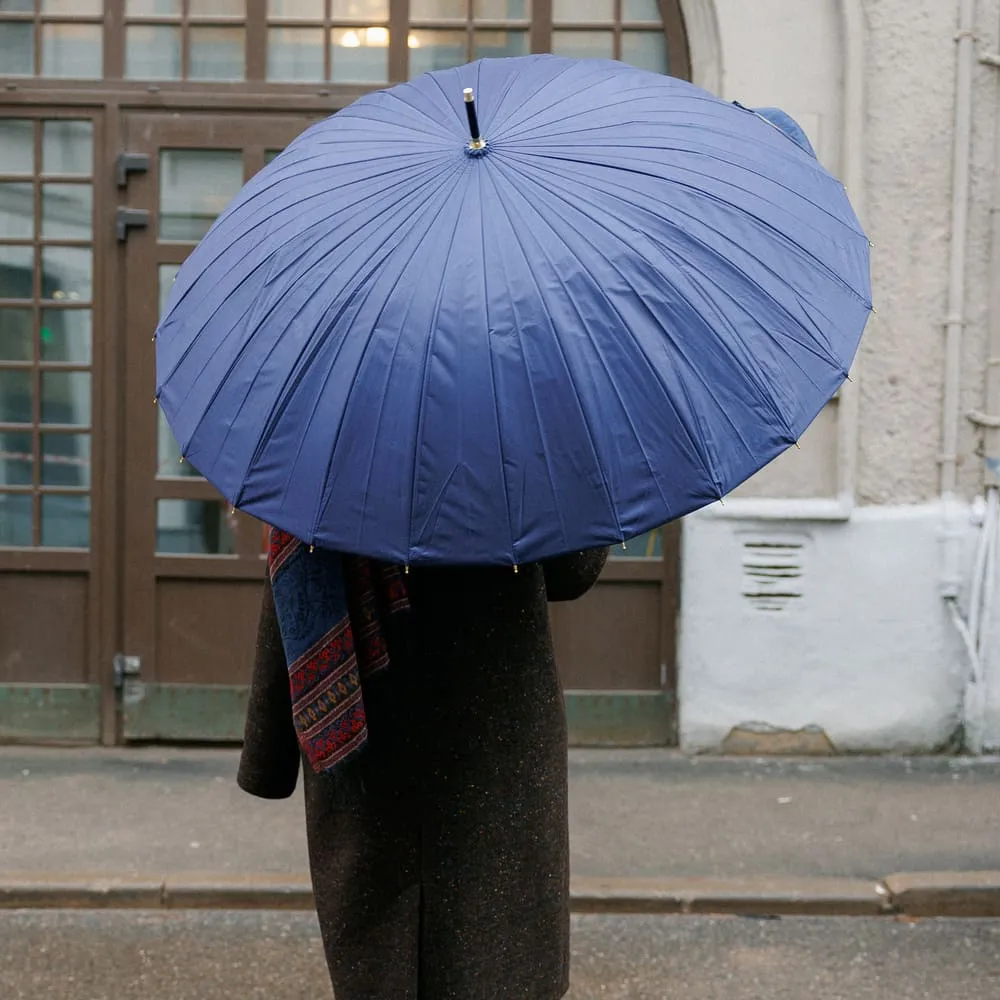 Зонт-трость с автооткрытием 24 ребра синий - фото 2